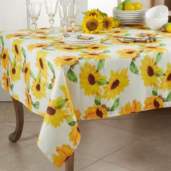 55" Square Yellow Sunflower Table Topper - Picture 1 of 1